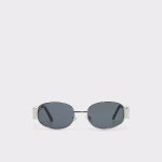 Unirerin Silver Women's Round Silver Aldo Sunglasses Women - 1