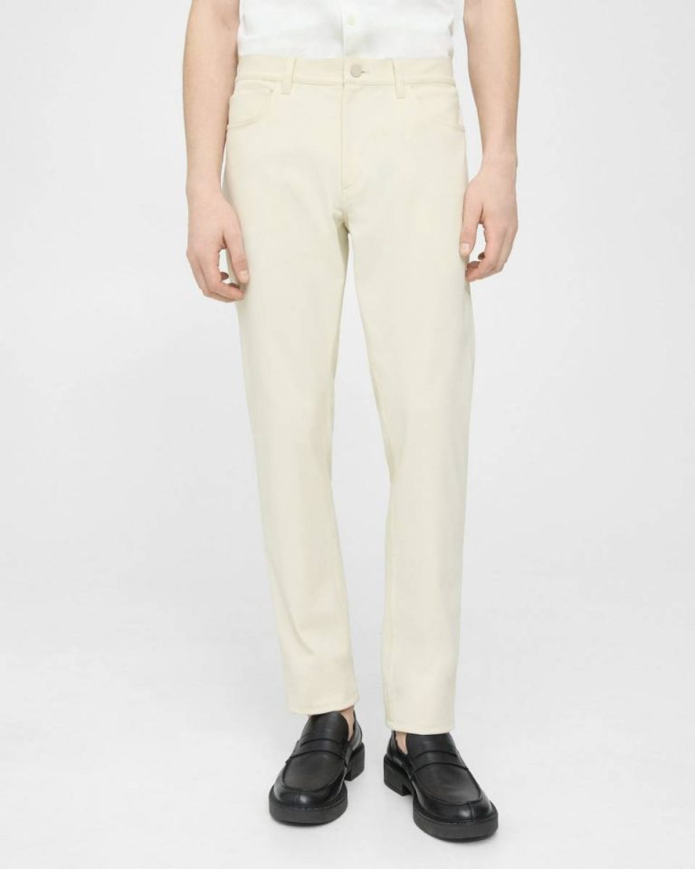 Warm Ivory Men Theory Pants Raffi 5-Pocket Pant In Neoteric Twill - 2