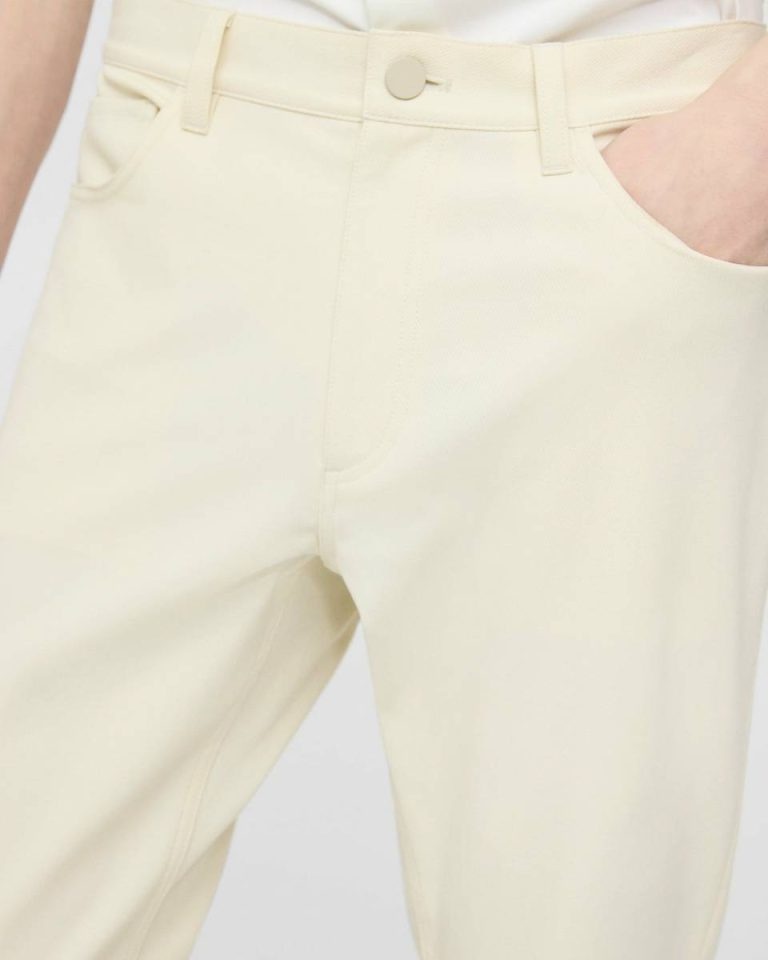 Warm Ivory Men Theory Pants Raffi 5-Pocket Pant In Neoteric Twill - 3