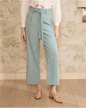 Water Green Trousers Women Quelina Knot Pants Polín Et Moi - 1
