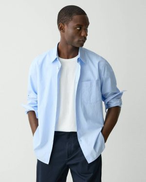 Weekend Shirt In Cotton Theory Shirts Clear Sky Men - 1