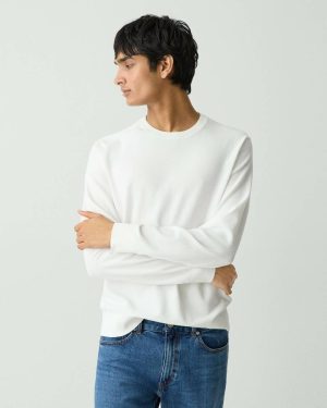 White Men Riland Crewneck Sweater In Light Bilen Theory Sweaters + Cardigans - 1