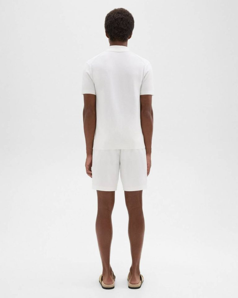 White Pants Men Zaine Short In Stretch Cotton Theory - 3