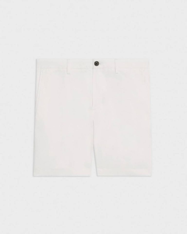 White Pants Men Zaine Short In Stretch Cotton Theory - 5