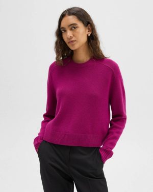 Wildflower Women Sweaters + Cardigans Theory Cropped Sweater In Cashmere - 1