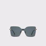 Women Aldo Romashin Black Women's Square Black Sunglasses - 1