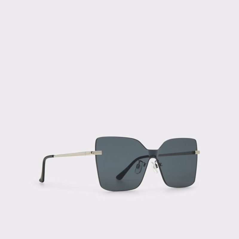 Women Aldo Romashin Black Women's Square Black Sunglasses - 2