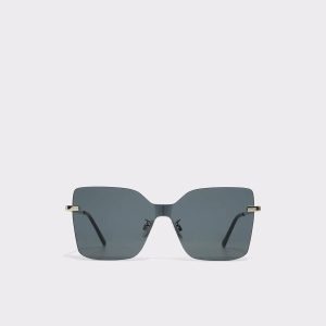 Women Aldo Romashin Black Women's Square Black Sunglasses - 1