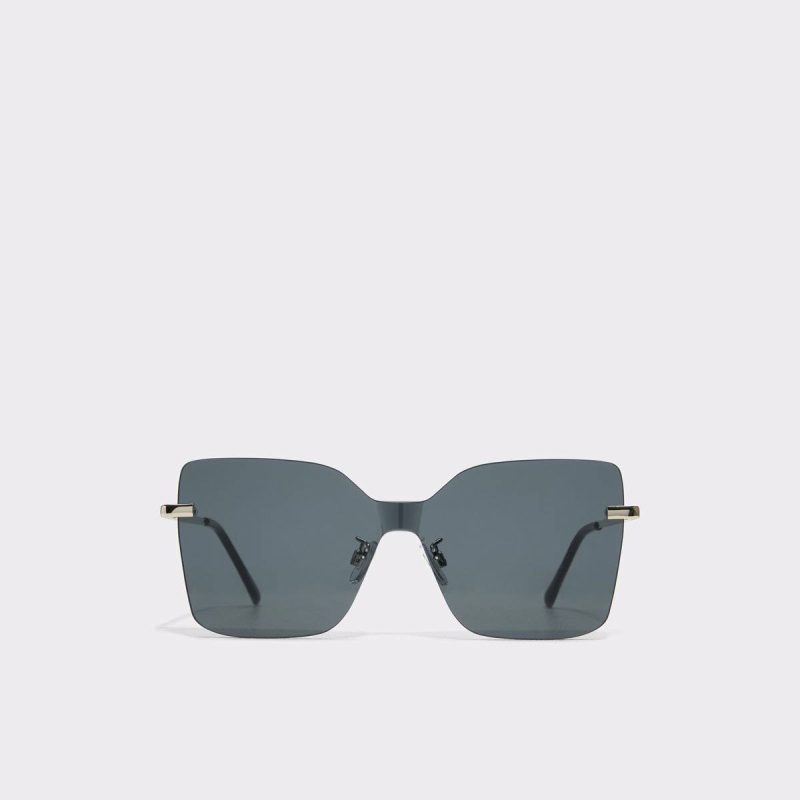 Women Aldo Romashin Black Women's Square Black Sunglasses - 1