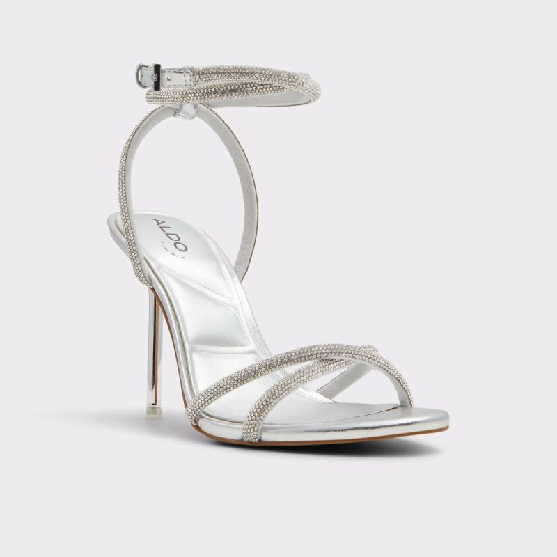 Women Aldo Silver Manaelden Silver Women's Heeled Sandals Heels - 5