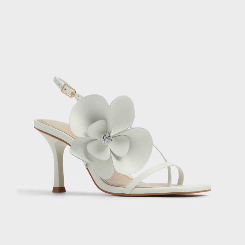 Women Aldo White/Bone Sandflower White/Bone Women's Strappy Sandals Heels - 4