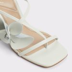 Women Aldo White/Bone Sandflower White/Bone Women's Strappy Sandals Heels - 5