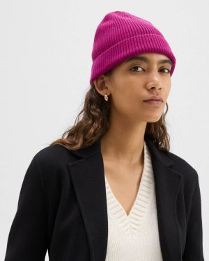 Women Beanie In Cashmere Wildflower Hats, Gloves + Scarves Theory - 1