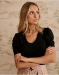 Women Black T-Shirts And Tops Top Knitted Globo Polín Et Moi - 2