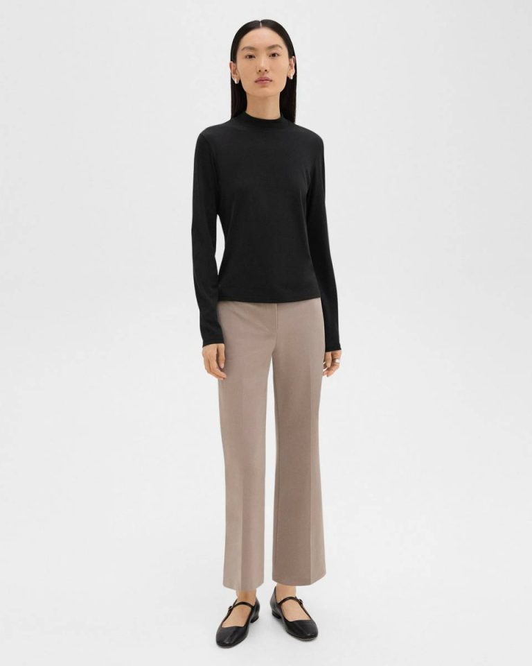 Women Black Theory Tiny Mock Neck Tee In Organic Cotton T-Shirts + Tank Tops - 5