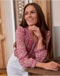 Women Bottia Chiffon Blouse Polín Et Moi Raspberry Blouses And Shirts - 5