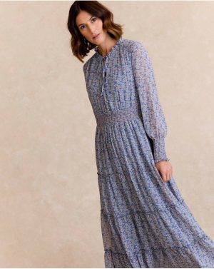 Women Celestial Polín Et Moi Blue Flowers Dress Dresses And Jumpsuits - 1