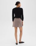 Women Cinder Melange High-Waist Mini Skirt In Double-Face Wool-Cashmere Skirts Theory - 3