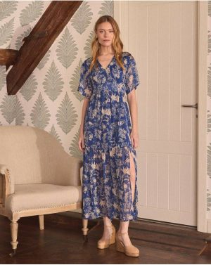 Women Dresses And Jumpsuits Klein Blue Polín Et Moi Klein Maxi Dress - 1