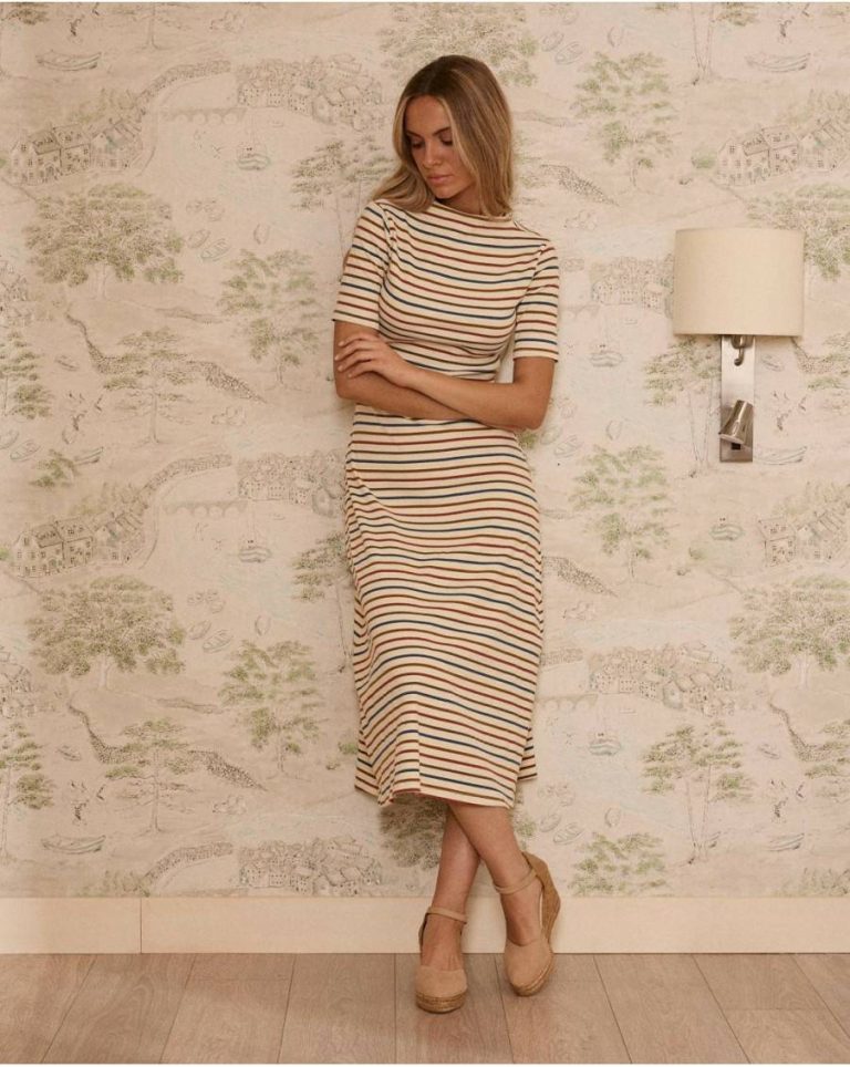 Women Dresses And Jumpsuits Polín Et Moi Mirena Striped Dress Knitted Raw - 1