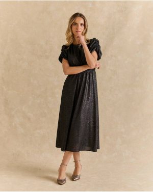 Women Dresses Polín Et Moi Grey Lurex Minga Dress - 1