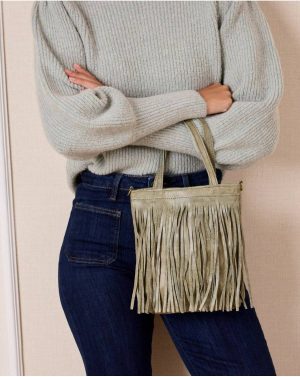 Women Emerald Green Polín Et Moi Other Lola Fringe Bag - 1