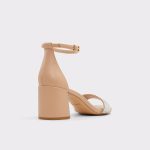 Women Heels Aldo Pristine Bone Leather Mixed Material Women's Strappy Sandals Bone Leather Mixed Material - 2