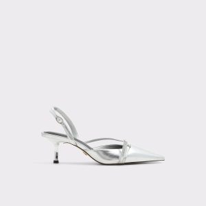 Women Heels Aldo Silver Marietta Silver Women's Slingbacks - 1