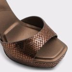 Women Heels Bronze Aldo Medusa Bronze Women's Platform Sandals - 5
