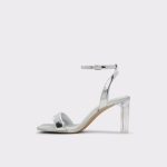 Women Heels Silver Aldo Aurorai Silver Women's Block Heels - 3