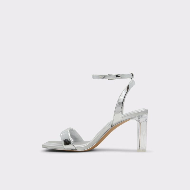 Women Heels Silver Aldo Aurorai Silver Women's Block Heels - 3