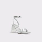 Women Heels Silver Aldo Aurorai Silver Women's Block Heels - 4