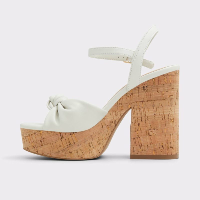 Women Heels Ulialdan White/Bone Women's Platform Sandals Aldo White/Bone - 3