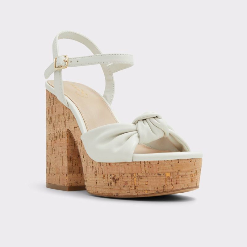 Women Heels Ulialdan White/Bone Women's Platform Sandals Aldo White/Bone - 4