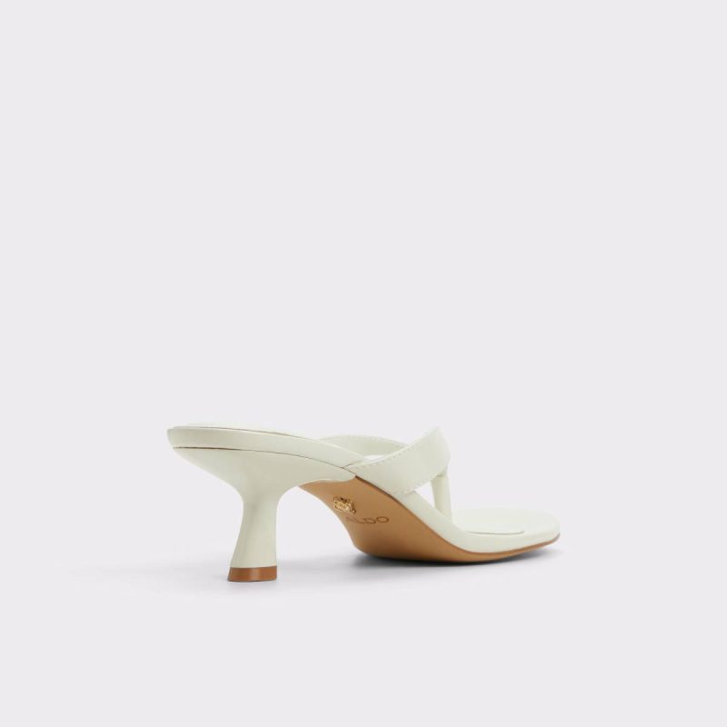 Women Jump White/Bone Women's Strappy Sandals Aldo White/Bone Heels - 2