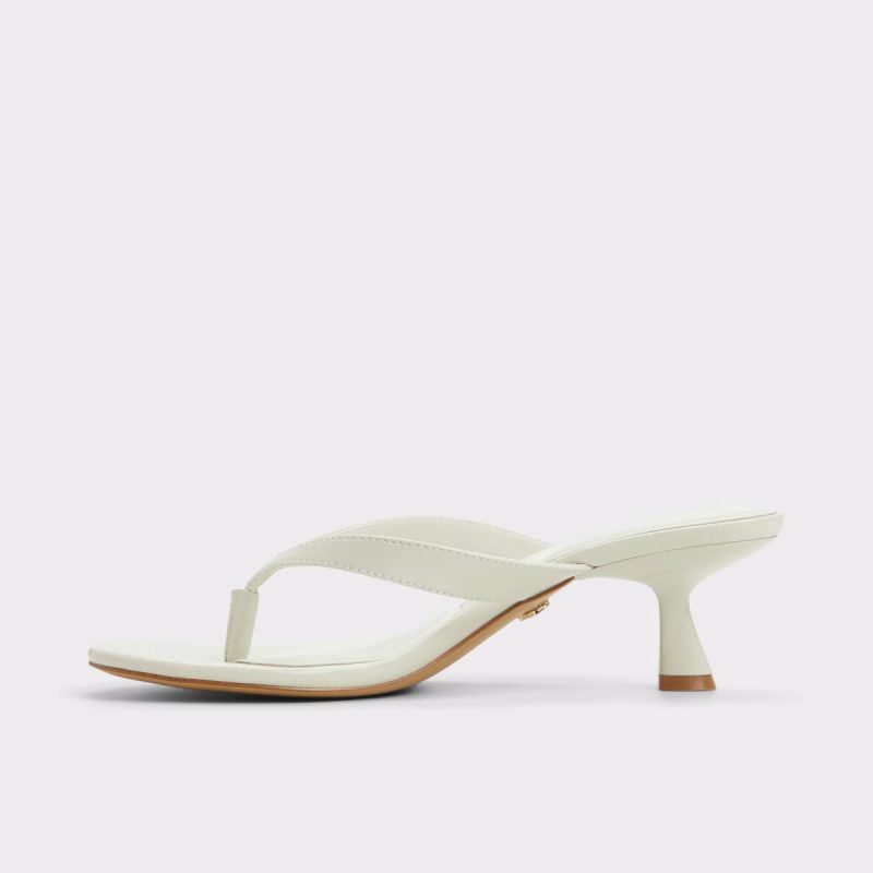 Women Jump White/Bone Women's Strappy Sandals Aldo White/Bone Heels - 3