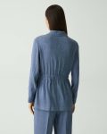Women Light Denim Cinched Jacket In Fluid Linen Theory Blazers + Jackets - 3