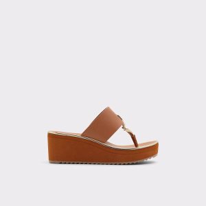 Women Maesllan Medium Brown Women's Wedges Medium Brown Aldo Sandals - 1