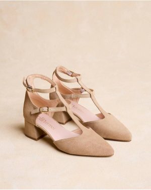Women Mary Jane Arianna Straps Heels Beige Polín Et Moi - 1