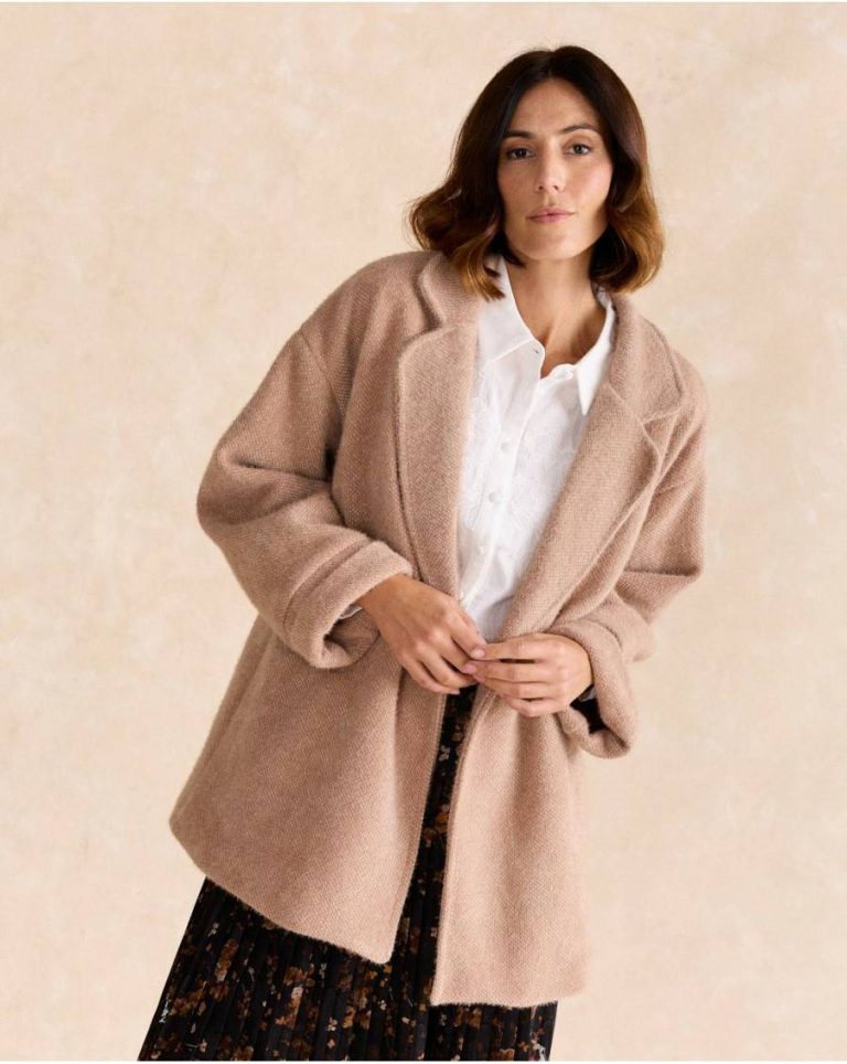 Women Maternity Taupe Carina Fur Coat Polín Et Moi - 2