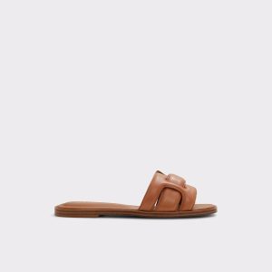 Women Medium Brown Aldo Sandals Elenaa Medium Brown Women's Flat Sandals - 1
