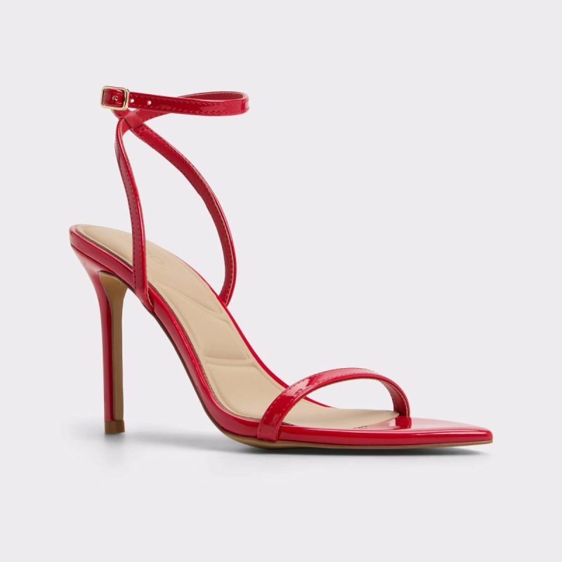 Women Medium Red Tulipa Medium Red Women's Strappy Sandals Aldo Heels - 4