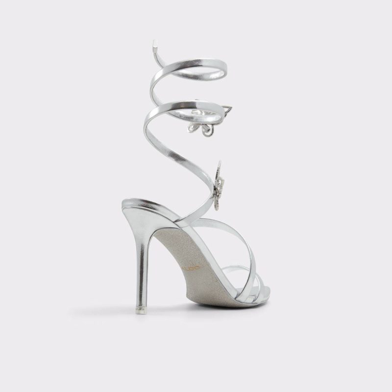 Women Ocia Silver Women's Strappy Sandals Aldo Heels Silver - 2