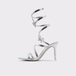 Women Ocia Silver Women's Strappy Sandals Aldo Heels Silver - 3