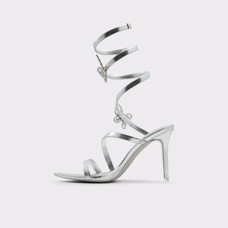 Women Ocia Silver Women's Strappy Sandals Aldo Heels Silver - 3