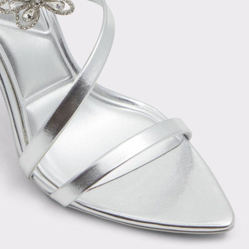 Women Ocia Silver Women's Strappy Sandals Aldo Heels Silver - 5