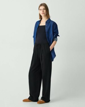 Women Pants Black Theory Pleated Pull-On Pant In Admiral Crepe - 1
