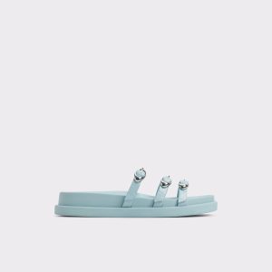 Women Pastel Blue Sandals Zephyra Pastel Blue Women's Footbed Sandals Aldo - 1