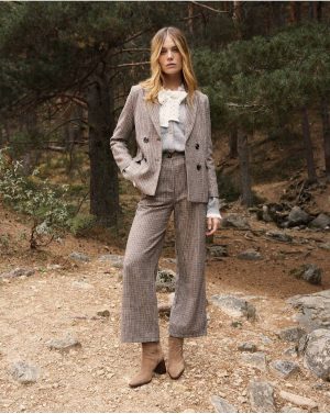 Women Polín Et Moi Bimba Suit Pants Brown Bottoms - 1