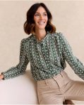 Women Polín Et Moi Green Forest Blouses And Shirts Aurora Ruffle Shirt - 5